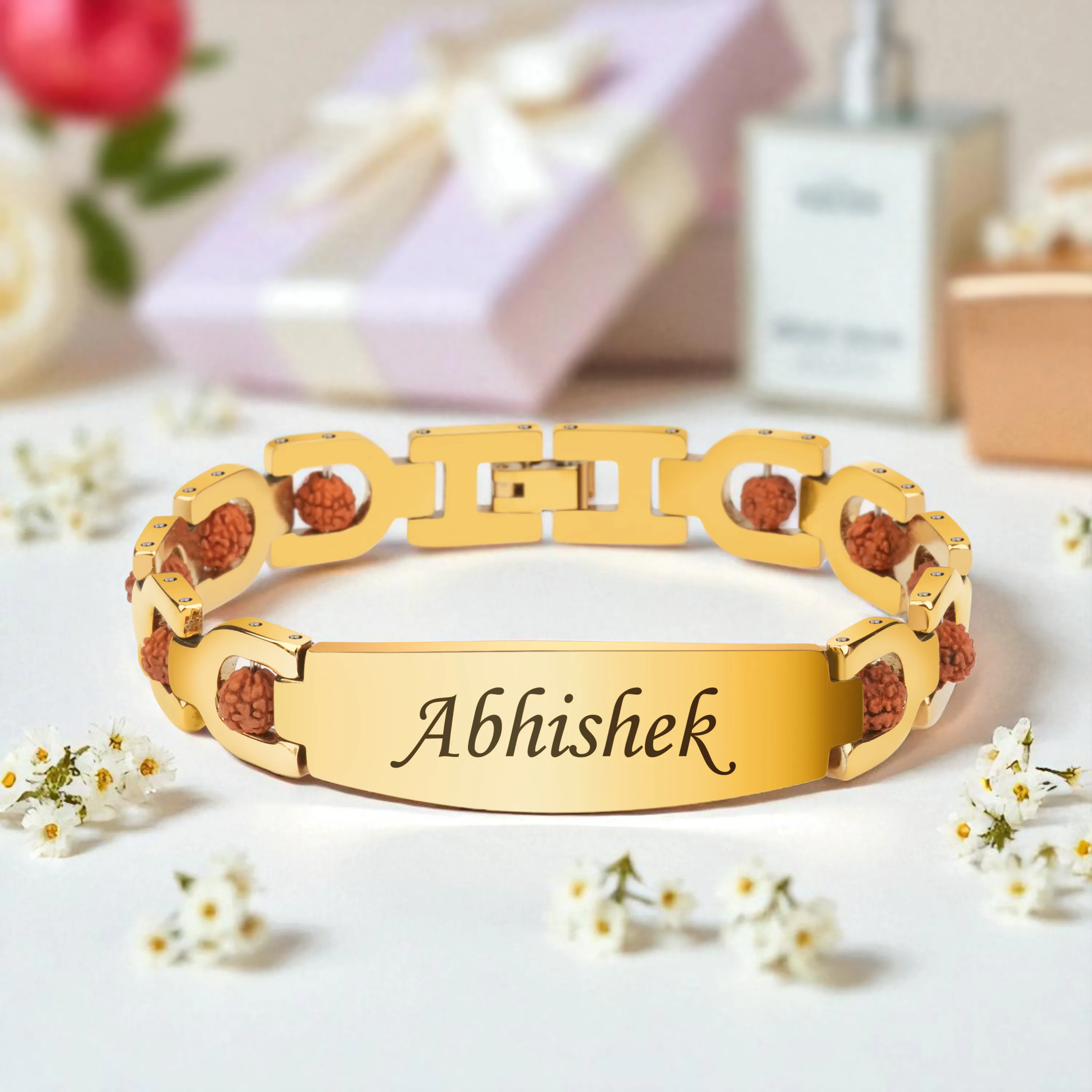 Personalized Rudraksh Bracelet With Name